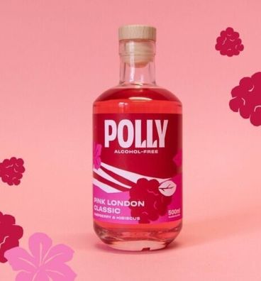 Polly Alkoholfreier Gin aus Himbeer Minze VEGAN Cocktail Pink London Classic