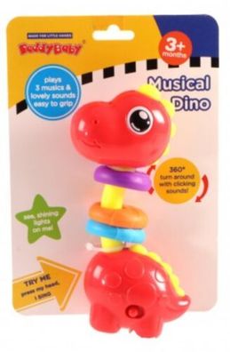 Babyrassel mit Musik Babyspielzeug Greifspielzeug Dino Baby Rassel