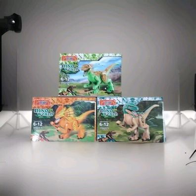 Dino World 3 Packungen Dino Figuren Zum Zusammenbau Bausteine (Lego) 3