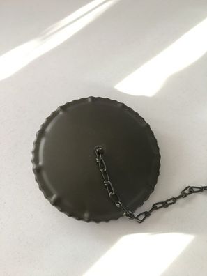 Tankdeckel B80 mit Lüftung olivgrün RAL6014 mit Kette