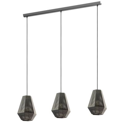 EGLO Chiavica Pendelleuchte nickel-nero 3x E27 96,5x17,5x110cm