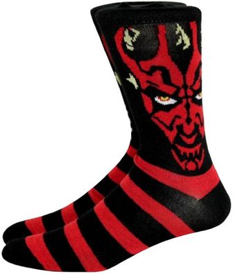 Darth Maul Gestreifte Socken - Star Wars Disney Lustige Cartoon Motiv Socken