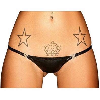 Wetlook-String Tanga Slip Unterhosen schwarz Dessous Made in EU