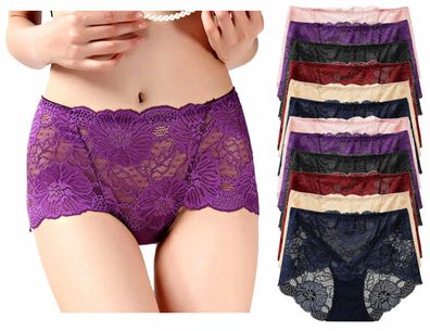 12er-Pack oder 6er-Pack Damenslips Blumen Panty Spitze Slip Maxislips Unterhosen