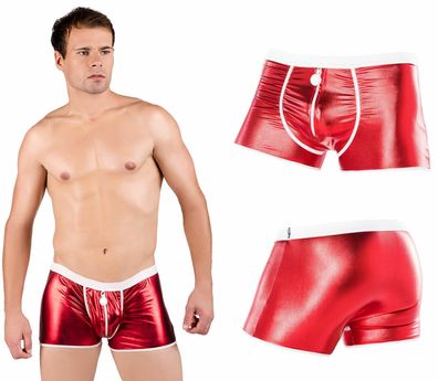Wetlook-Boxershorts Weihnachts X-Mas Herrenslip Slip Männer rot, Made in EU