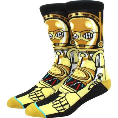 C-3PO Droid Goldene Socken - Star Wars Disney Lustige Cartoon Motiv Socken