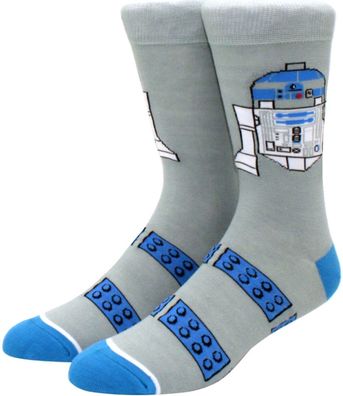 R2-D2 Lego Droid Graue Socken - Star Wars Disney Lustige Cartoon Motiv Socken