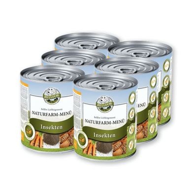 Hypoallergenes Hundefutter Nass mit Insekten - Naturfarm-Menü - 6x800g