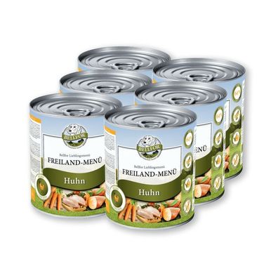 Hundefutter Nass mit Huhn - Freiland-Menü - 6x800 g