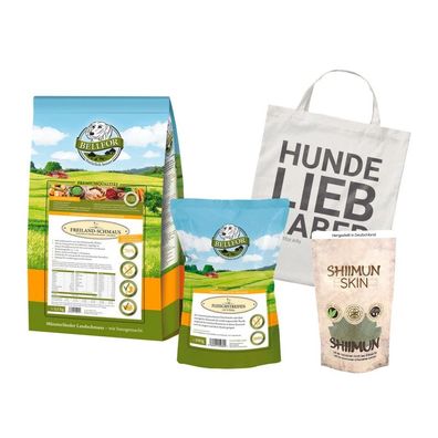 Cavalier Futter Set - Freiland-Schmaus 2,5 kg + Shiimun Skin 50g + Fleischstreifen Hu