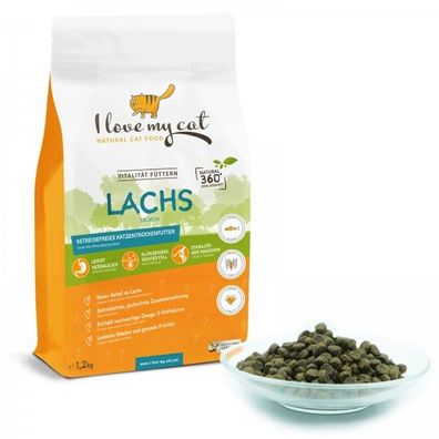 Trockenfutter für Katzen ohne Getreide mit Lachs von I love my cat - 1,2 kg