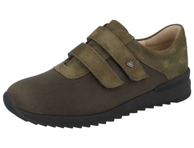 FINN Comfort Finnstretch Ivrea Damen Halbschuhe grün olive Magmastretch Nubuk