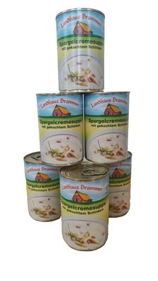 6 x 400ml Spargelcremesuppe mit gekochtem Schinken Landhaus Brammer Mahlzeit