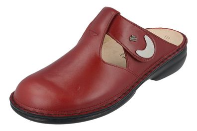 FINN Comfort Belem Damen Clogs rot carmine Sierra Glattleder