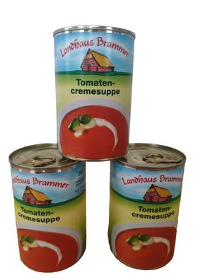 3 x 400ml Tomatencremesuppe von Landhaus Brammer Mahlzeit Lebensmittel