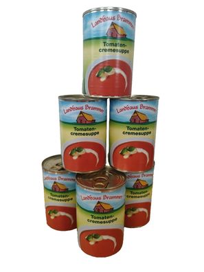 6 x 400ml Tomatencremesuppe Landhaus Brammer Mahlzeit Lebensmittel Restposten