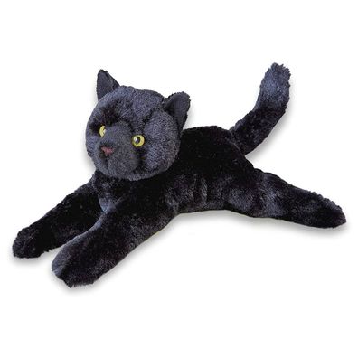 Schwarze Katze liegend Tug Plüschtier Stofftier Kuscheltier Plüsch H=15cm L=35cm