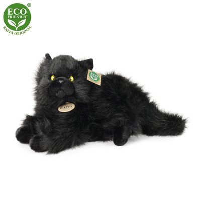Schwarze Katze liegend L= 30 cm Plüschtier Stofftier Kuscheltier Plüsch schwarz