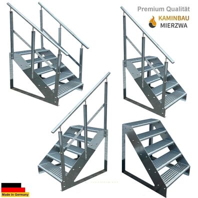 Treppe Freistehend Geländer 5 Stufen Verzinkt H:95cm