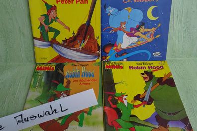 Walt Disneys Minis Ehapa Peter Pan 12 Aladdin 41 Robin Hood 20 , 8 Comicheft