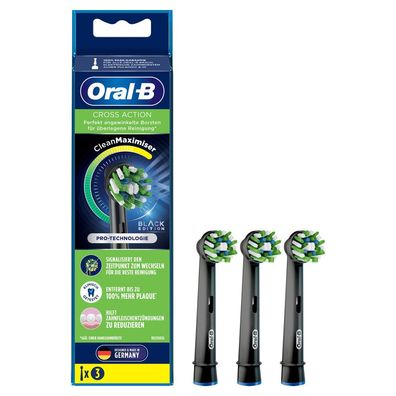 Oral-B Aufsteckbürsten CrossAction Black Edition, 3 Stück