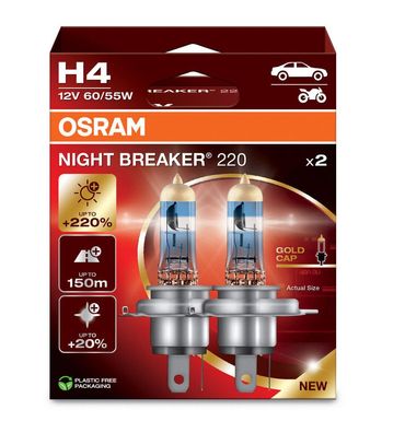 OSRAM H4 NightBreaker220 % 2erSet 12V