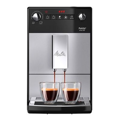 Melitta Espresso Kaffeevollautomat Purista Espressomaschine Kaffee silber schwarz