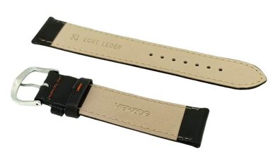 Herzog Lamm Nappa Uhrenarmband braun Leder orange Kontrastnaht