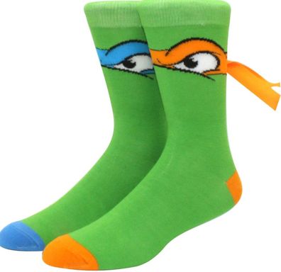 Raphael & Donatello Team Socken mit Schleifen - TMNT Crew Cartoon-Design Socken