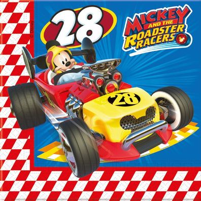 Mickey Mouse Roadster Racers 20 Stück Servietten Micky Maus Kindergeburtstag