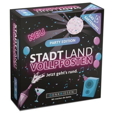 STADT LAND Vollpfosten® – Das Kartenspiel – PARTY Edition "Jetzt geht's rund."