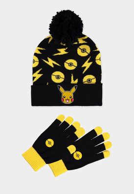 Pokémon - Men's Giftset (Beanie & Knitted Gloves) Multicolor Neu Top