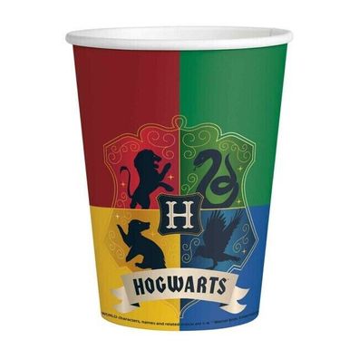 Harry Potter Häuser Partybecher Pappe 8 Stück 250 ML Neu