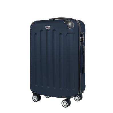 Navy BLAU, L) Koffer Hartschalen Trolley Combination Reisekoffer (ABS)