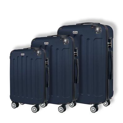 Navy BLAU, Set) Koffer Hartschalen Trolley Combination Reisekoffer (ABS)