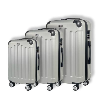 Silber, Set) Koffer Hartschalen Trolley Combination Reisekoffer (ABS)