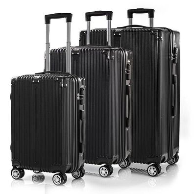 Schwarz, Set) Koffer Hartschalen Trolley Kofferset Reisekoffer Combination (ABS)