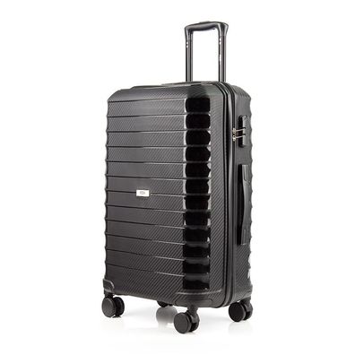 SCHWARZ, L) POSH TRAVEL Koffer Hartschalen Trolley Combination Reisekoffer (Polyprop