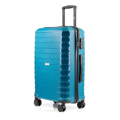 BLAU, L) POSH TRAVEL Koffer Hartschalen Trolley Combination Reisekoffer (Polypropyle