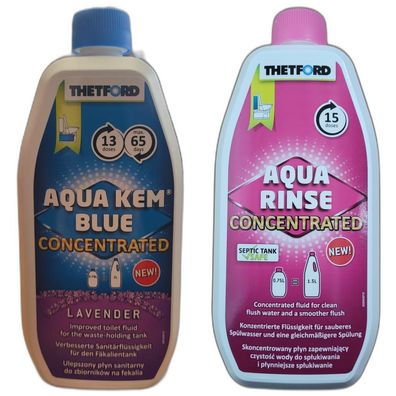 25,86EUR/1l Thetford Aqua Kem Blue Lavendel 780ml und Aqua Rinse 750ml