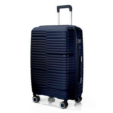 DUNKELBLAU, XL) Koffer Trolley Polypropylen Reisekoffer Combination