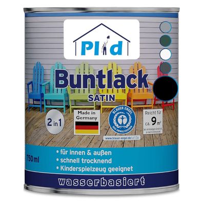 plid® Buntlack Innen&Außen - Holzfarbe - Holzlack Außen wetterfest - Holzschutzfarbe