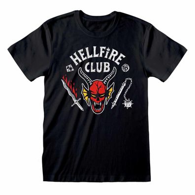 Stranger Things - Hellfire Club Logo T-Shirt schwarz Grösse S Neu