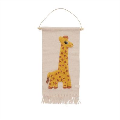 OYOY - Wandteppich Giraffe Wandaufhänger Kinderzimmer Wandbehang Spielzimmer Deko