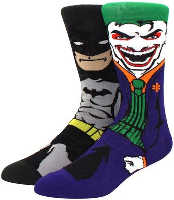 Joker & Batman Team Socken - DC Comics Crew Cartoon-Design Socken in 3/4-Länge