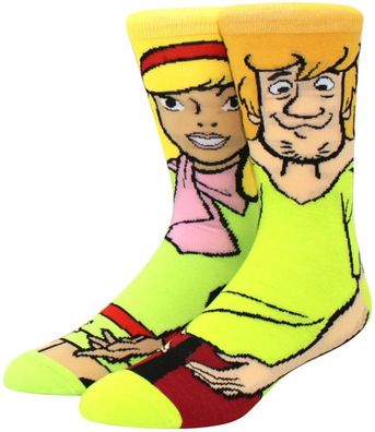 Shaggy & Daphne Team Socken - Scooby Doo Crew Cartoon-Design Socken in 3/4-Länge