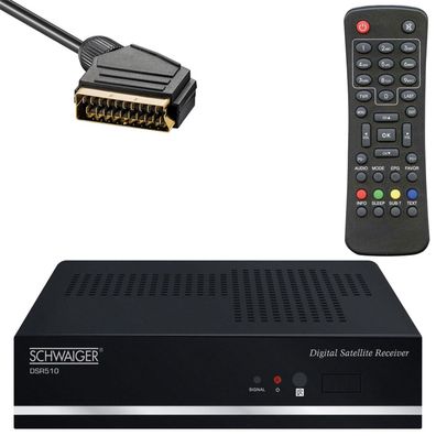 Schwaiger DSR510 Digitaler Satelliten Receiver SAT-Receiver FTA SCART DVB-S NEU