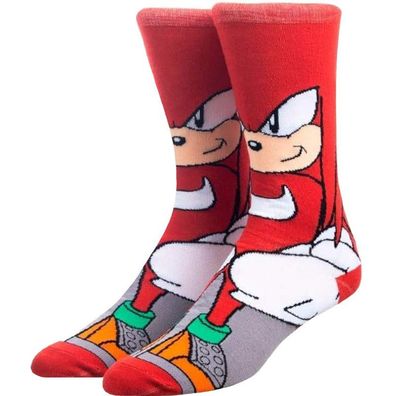 Knuckles Rote Socken in 3/4-Länge - Sonic the Hedgehog Charakter Lustige Motiv Socken