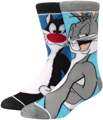 Sylvester Cat & Bugs Bunny Team Socken - Looney Tunes Crew Cartoon-Design Socken