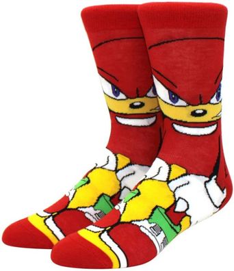 Knuckles Rote Socken in 3/4-Länge - Sonic the Hedgehog Charakter Lustige Motiv-Socken